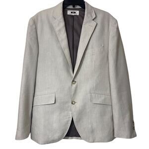 Joseph Abboud Two Button Jacket Mens Size M Beige Linen Blend Sport Coat Blazer